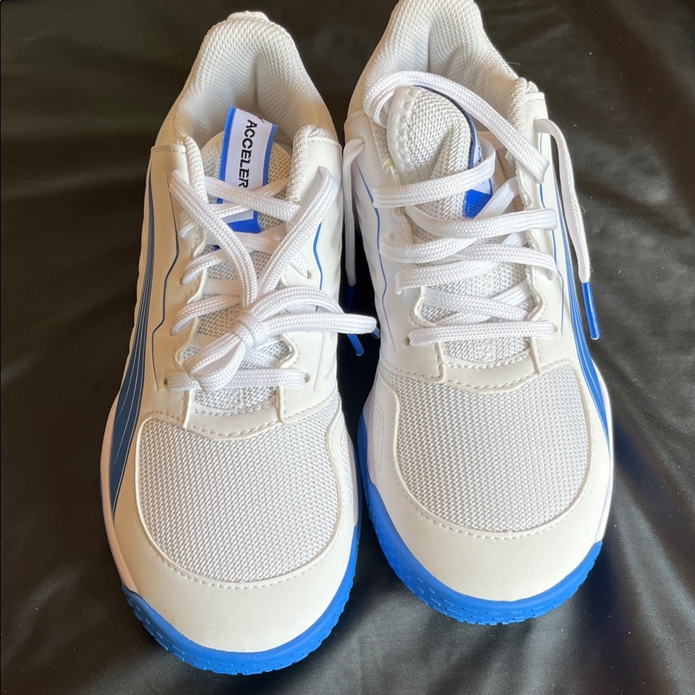 Puma Kids White and Blue Sneakers